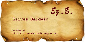 Szives Baldvin névjegykártya